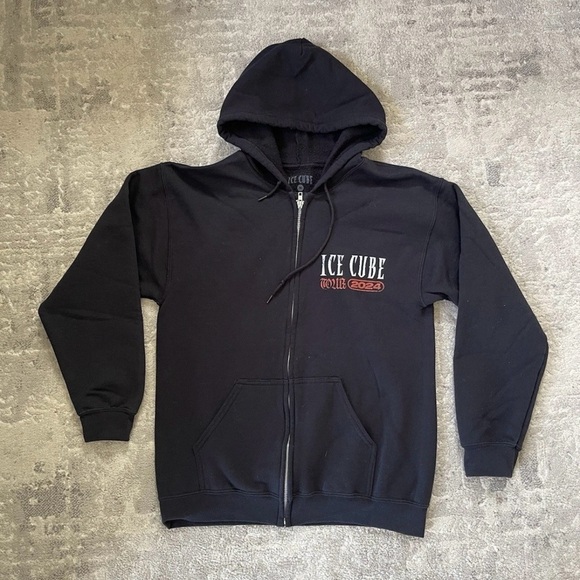 Ice Cube 2024 Tour Zip Up Hoodie - Size Mens Medium - Black - Picture 2 of 8